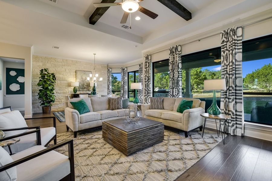 Representative furnished interior of a home built from the Madera II by Giddens Homes in Scofield Farms Estates, Georgetown (Image 9).