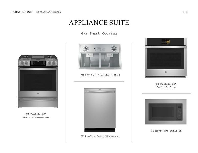 Farmhouse Look Palette 4: Appliance Selection Sheet (*Artist rendering used for illustration purposes only.)