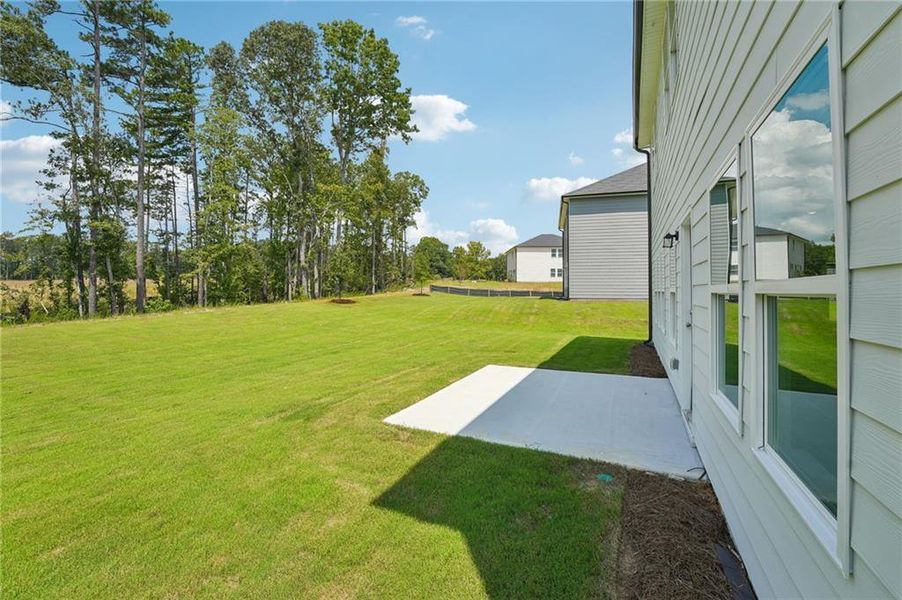 Exterior details and patio area of a home in Northwoods at Mirror Lake, Villa Rica (Image 29).