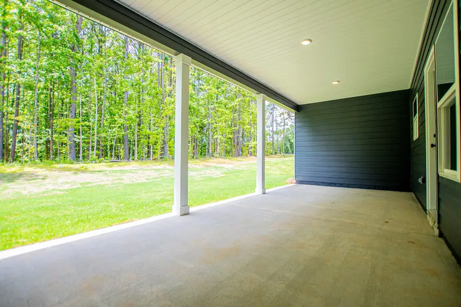 Exterior details and patio area of a home in WOODMONT RESERVE, Roopville (Image 43).