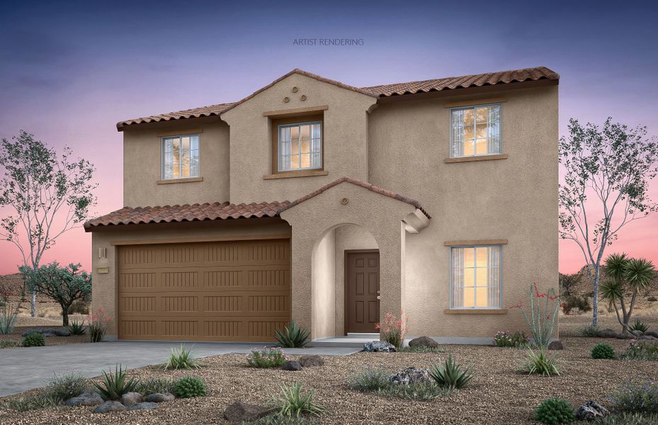 Representative exterior photo of a completed home built from the Daisy by Centex in El Rancho Santa Rosa, Maricopa, AZ (Image 20).