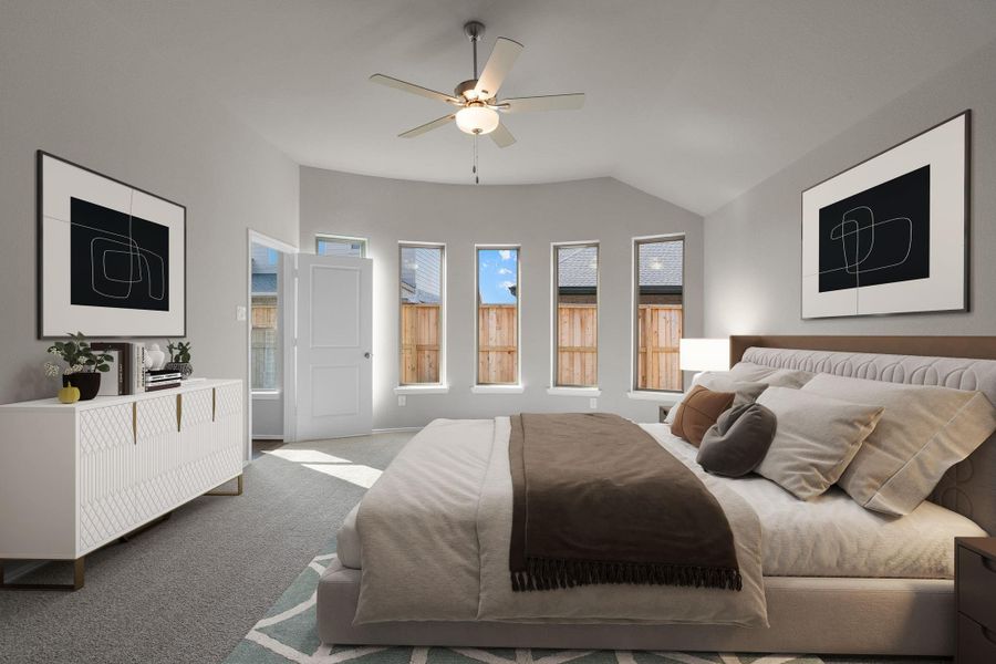 Furnished interior view inside a new home in Dunham Pointe 50', Cypress (Image 12).