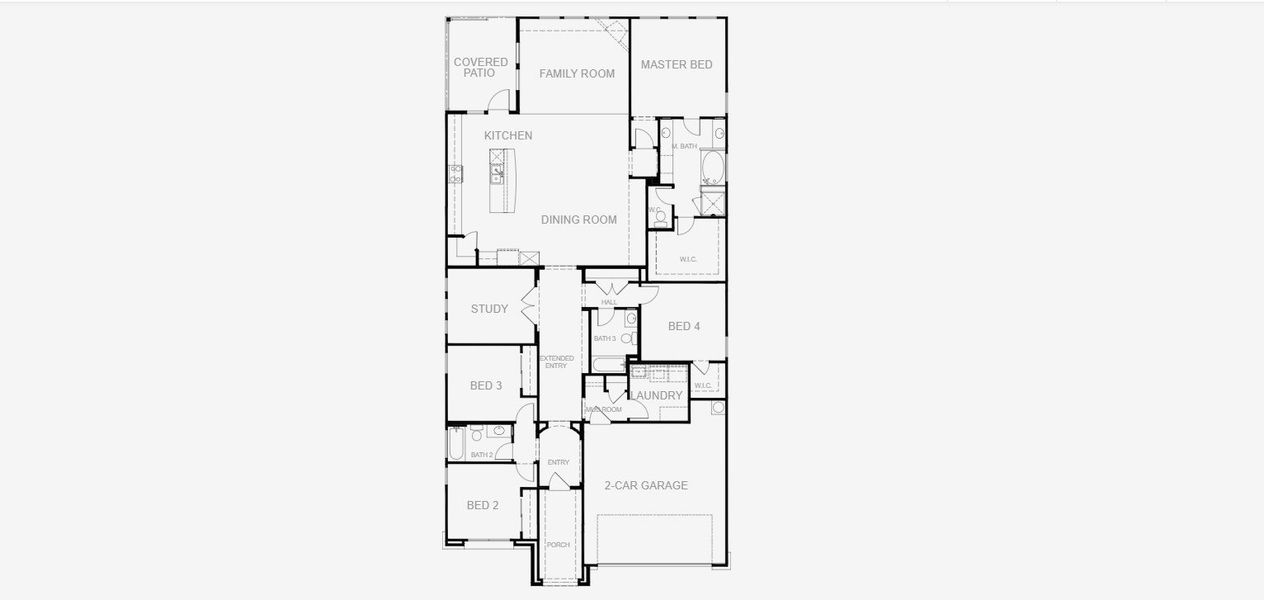2D floor plan layout for the Plan 2435 by Texas Homes in Ventana, Bulverde, TX (Image 2). 2D floor plan layout for the Plan 2435 by Texas Homes in Ventana, Bulverde, TX (Image 2).