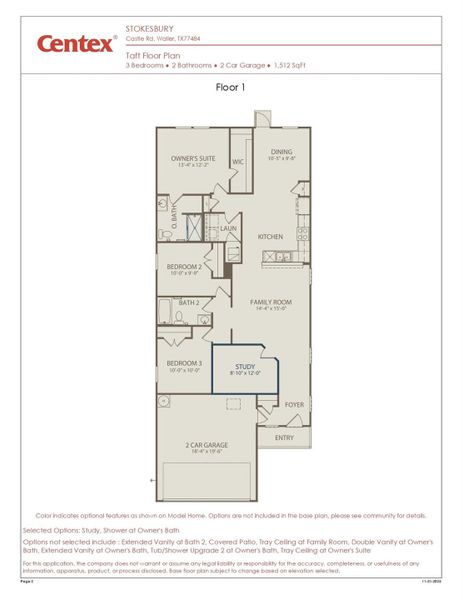 2D floor plan layout of this home in Stokesbury, Waller, TX (Image 3).