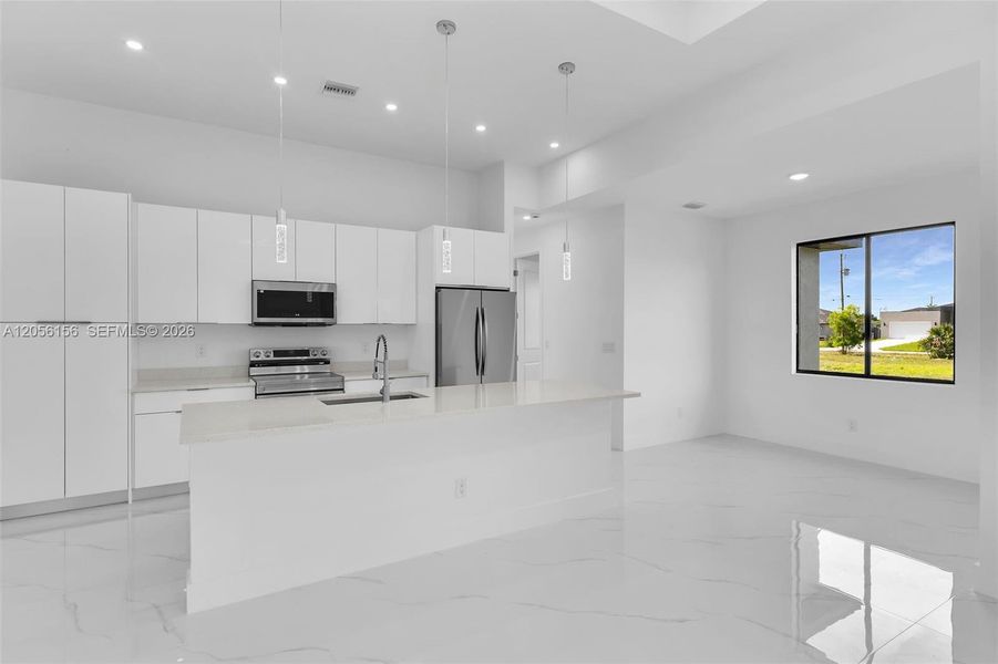 Furnished interior view inside a new home in , Cape Coral (Image 9). Furnished interior view inside a new home in , Cape Coral (Image 9).