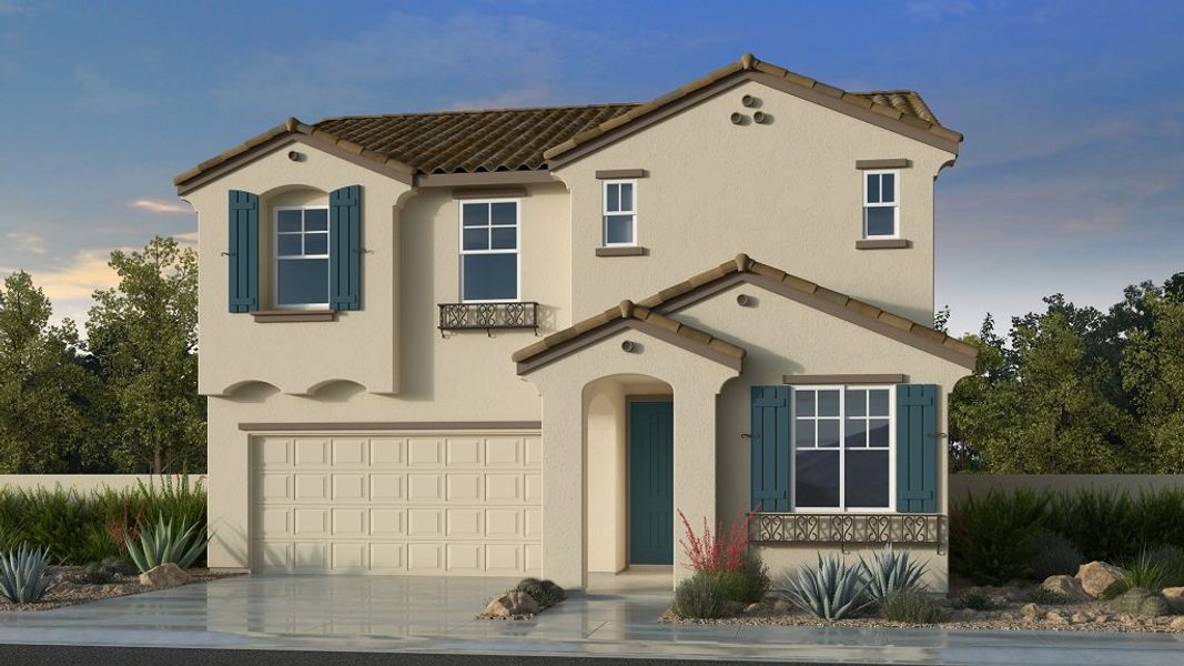 Front exterior of a new home in Parkside, Avondale, AZ, highlighting curb appeal (Image 1). Front exterior of a new home in Parkside, Avondale, AZ, highlighting curb appeal (Image 1).