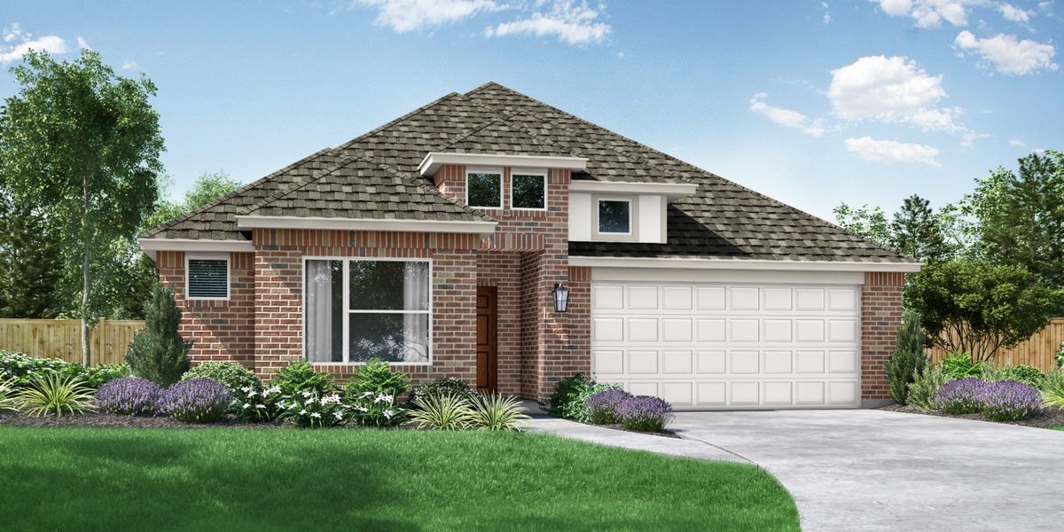 Representative exterior photo of a completed home built from the Carrollton by Pacesetter Homes in Creekview Meadows, Pilot Point, TX (Image 1). Representative exterior photo of a completed home built from the Carrollton by Pacesetter Homes in Creekview Meadows, Pilot Point, TX (Image 1).