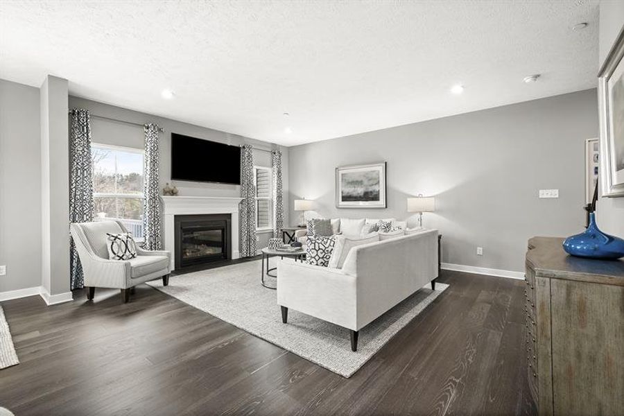 Representative furnished interior of a home built from the Rosecliff by Ryan Homes in Windsong Townhomes, Gallatin (Image 9).