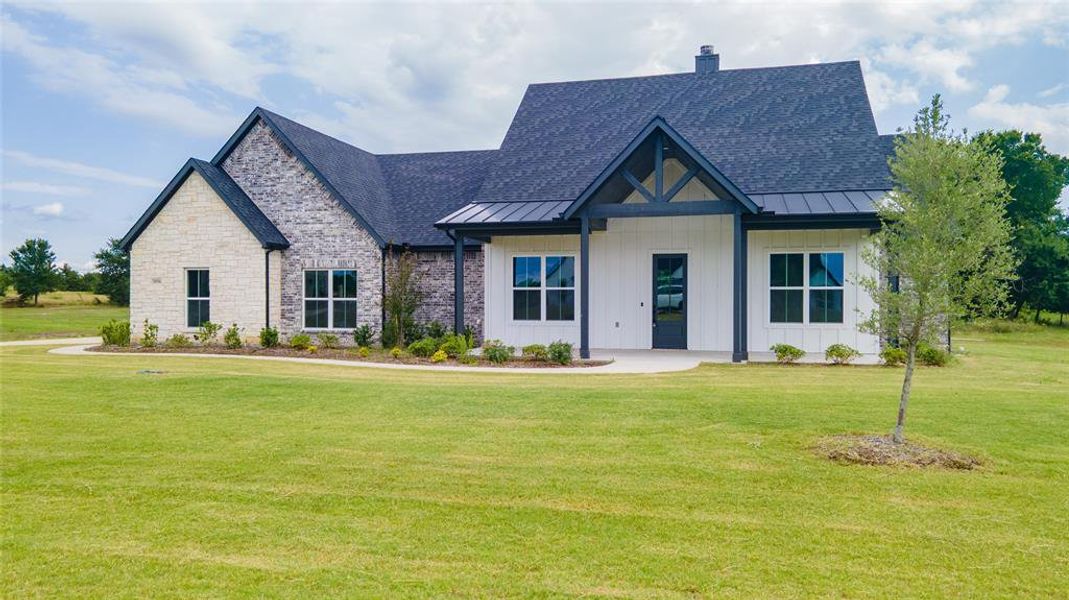 Front exterior of a new home in , Celeste, TX, highlighting curb appeal (Image 2). Front exterior of a new home in , Celeste, TX, highlighting curb appeal (Image 2).