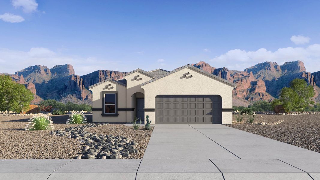 Representative exterior photo of a completed home built from the Hummingbird by D.R. Horton in Rio Rancho Estates, Surprise, AZ (Image 23). Representative exterior photo of a completed home built from the Hummingbird by D.R. Horton in Rio Rancho Estates, Surprise, AZ (Image 23).