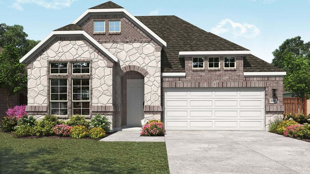 Representative exterior photo of a completed home built from the Willow by DRB Homes in Infinity Square, Kyle, TX (Image 4).