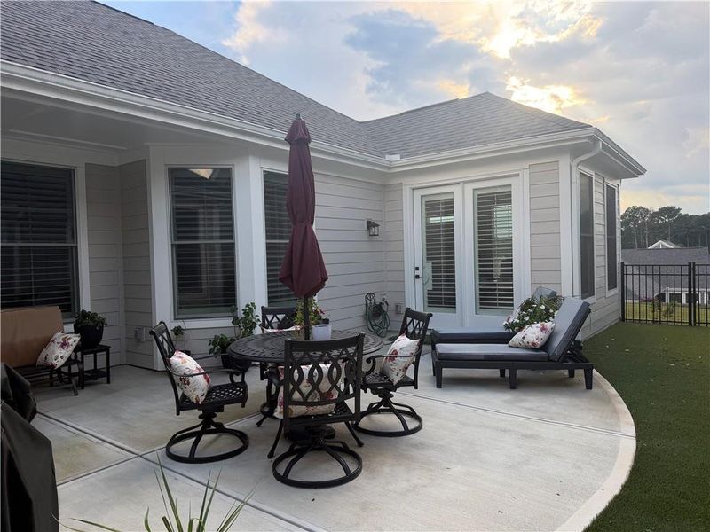 Exterior details and patio area of a home in The Courtyards at Bailey Farms, Dacula (Image 31). Exterior details and patio area of a home in The Courtyards at Bailey Farms, Dacula (Image 31).