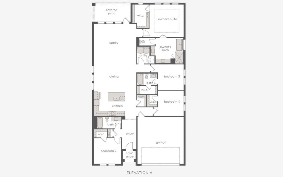 2D floor plan layout for the Chapelle II by Normandy Homes in Painted Tree - Woodland West, McKinney, TX (Image 3).