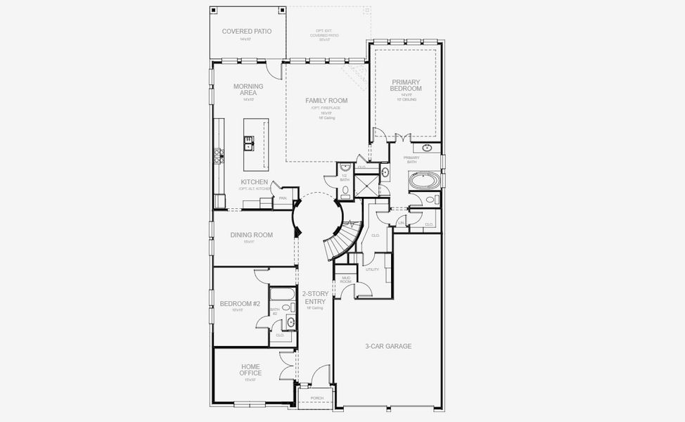 2D floor plan layout for the 3395W by Perry Homes in Juniper Springs 60', Lockhart, TX (Image 6). 2D floor plan layout for the 3395W by Perry Homes in Juniper Springs 60', Lockhart, TX (Image 6).