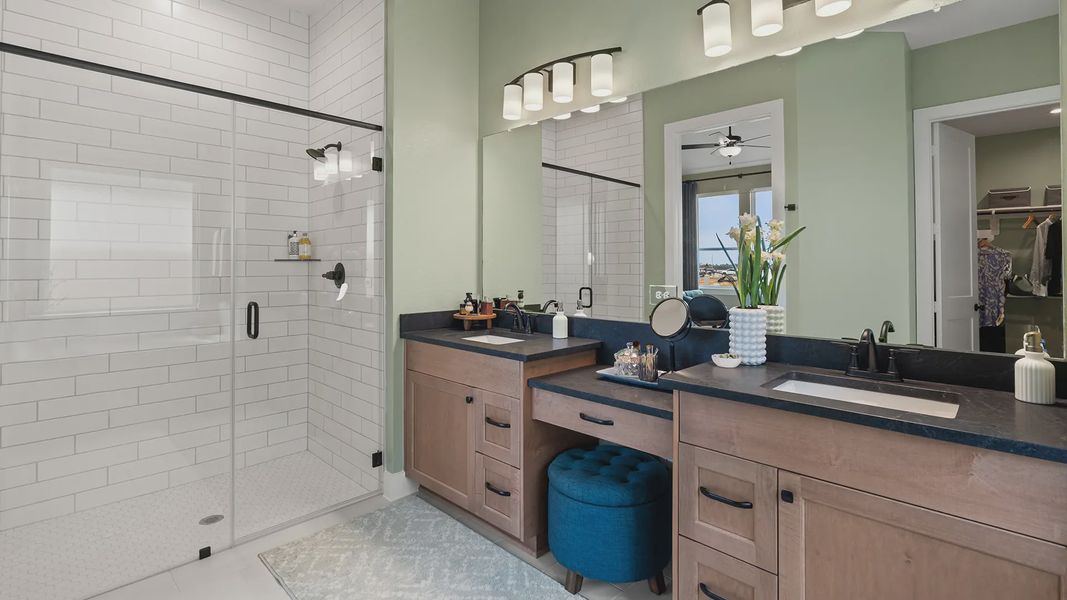 Representative furnished interior of a home built from the Hillcrest by Chesmar Homes in Artavia, Conroe (Image 25).