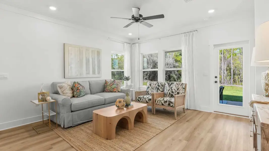 Furnished interior view inside a new home in Crest Bay Cottages, Miramar Beach (Image 12).