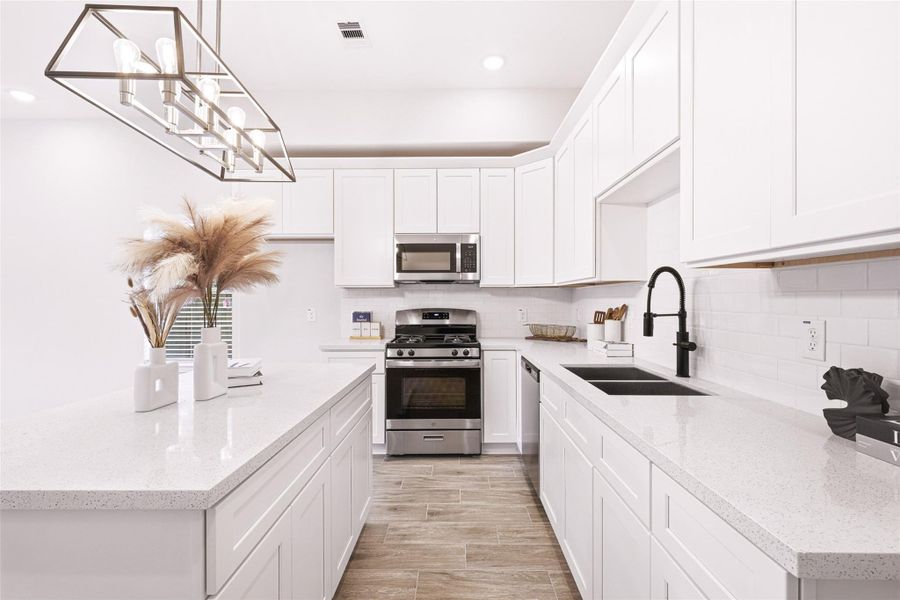 A closer look at the kitchen.