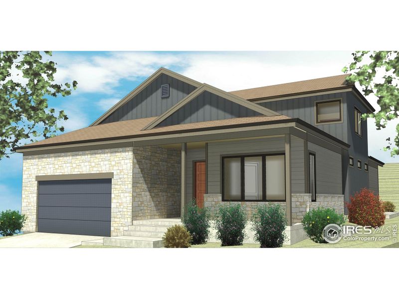Front exterior of a new home in , Louisville, CO, highlighting curb appeal (Image 1).