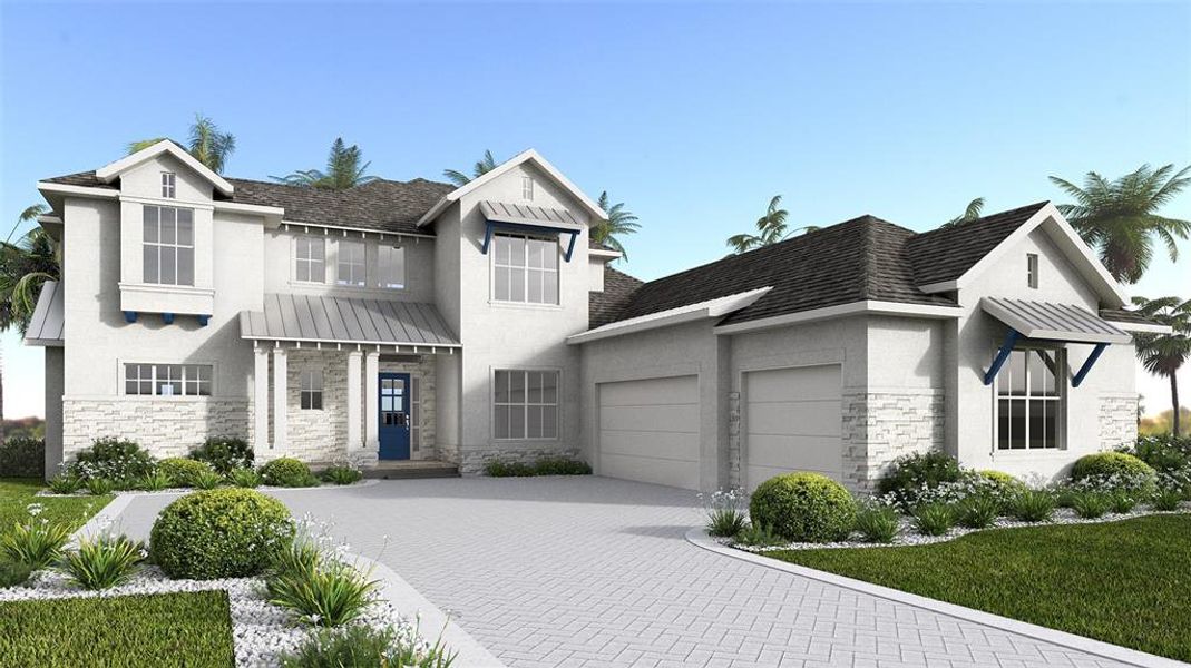 Front exterior of a new home in Southern Hills, Brooksville, FL, highlighting curb appeal (Image 1). Front exterior of a new home in Southern Hills, Brooksville, FL, highlighting curb appeal (Image 1).