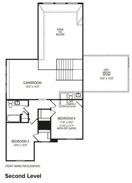 2D floor plan layout of this home in Parmer Ranch 60, Georgetown, TX (Image 2). 2D floor plan layout of this home in Parmer Ranch 60, Georgetown, TX (Image 2).