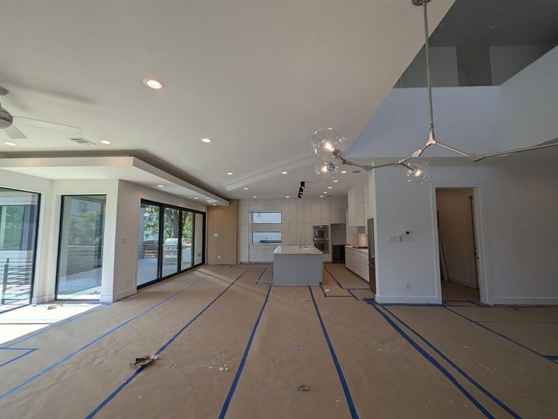 View from family room toward kitchen.