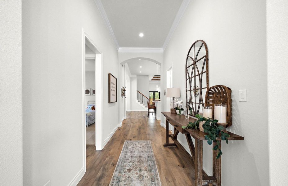 Furnished interior view inside a new home in Bridgeland 60′, Cypress (Image 41).