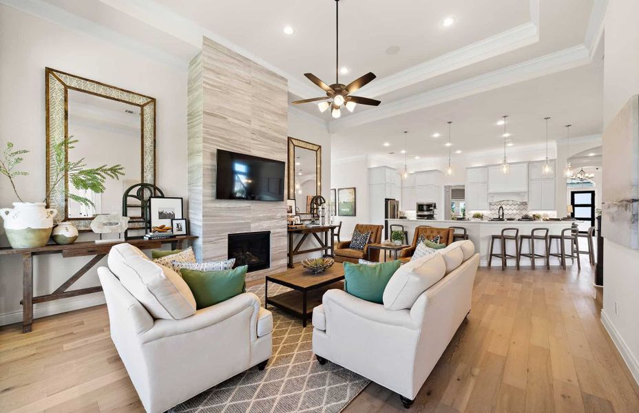 Representative furnished interior of a home built from the 3546 by Ravenna Homes in Artavia 70′, Conroe (Image 11).