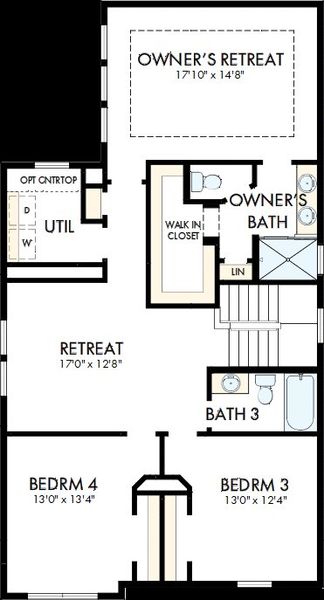 2D floor plan layout of this home in Whitley Preserve – Park Collection, Mint Hill, NC (Image 3). 2D floor plan layout of this home in Whitley Preserve – Park Collection, Mint Hill, NC (Image 3).