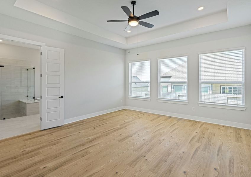 The master suite has a large bedroom, ensuite bathroom and walk-in closet. The master suite has a large bedroom, ensuite bathroom and walk-in closet.