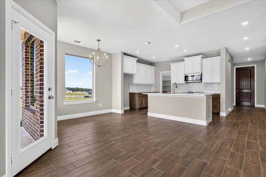 Furnished interior view inside a new home in The Ranches at Valley View, Springtown (Image 16).