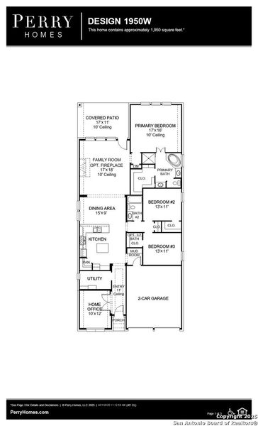 2D floor plan layout of this home in Kallison Ranch 45', San Antonio, TX (Image 2).