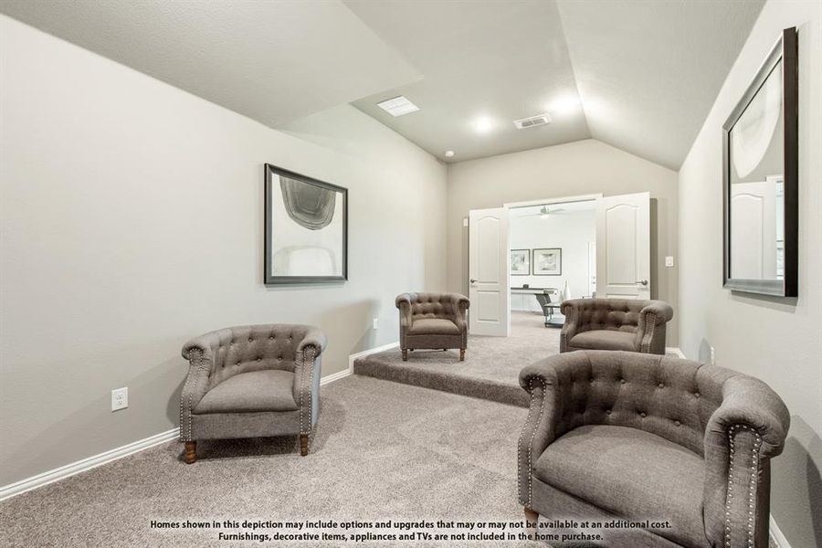 Furnished interior view inside a new home in Mockingbird Hills, Joshua (Image 34). Furnished interior view inside a new home in Mockingbird Hills, Joshua (Image 34).
