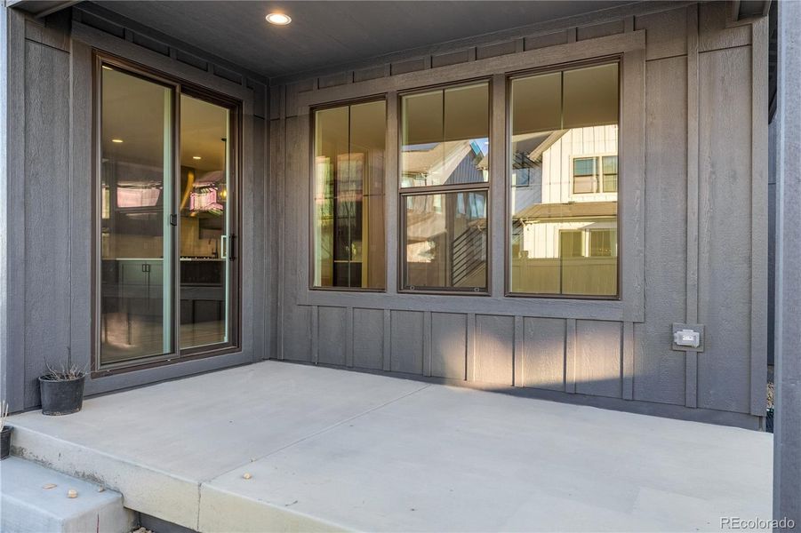 Exterior details and patio area of a home in West Grange, Longmont (Image 28).