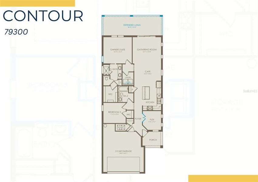 2D floor plan layout of this home in SeaFlower, Bradenton, FL (Image 2). 2D floor plan layout of this home in SeaFlower, Bradenton, FL (Image 2).