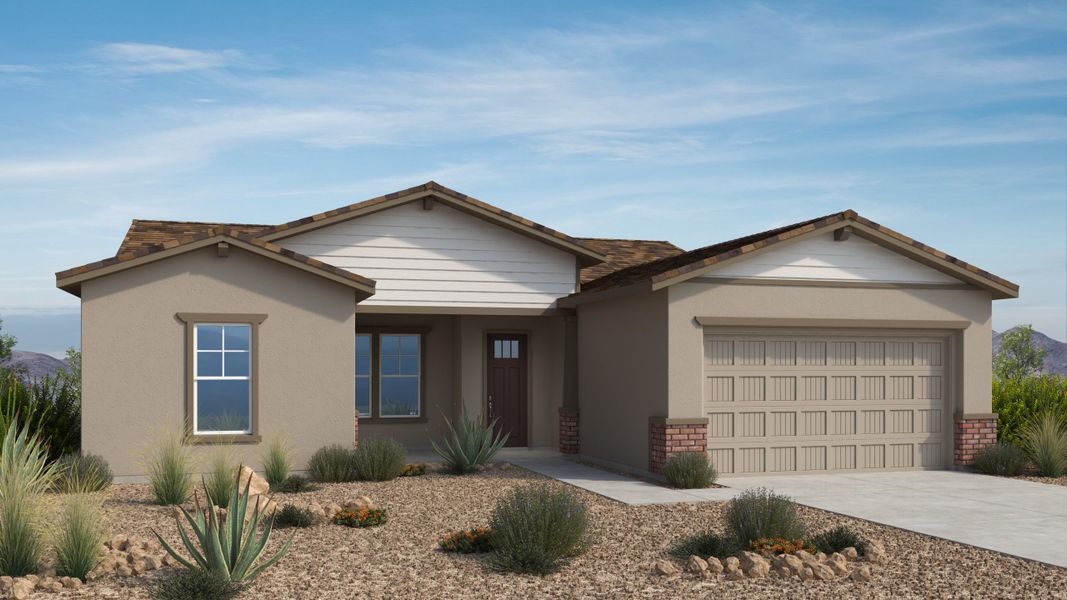 Representative exterior photo of a completed home built from the Redrock by Taylor Morrison in Verdin Passage Collection, Phoenix, AZ (Image 2). Representative exterior photo of a completed home built from the Redrock by Taylor Morrison in Verdin Passage Collection, Phoenix, AZ (Image 2).