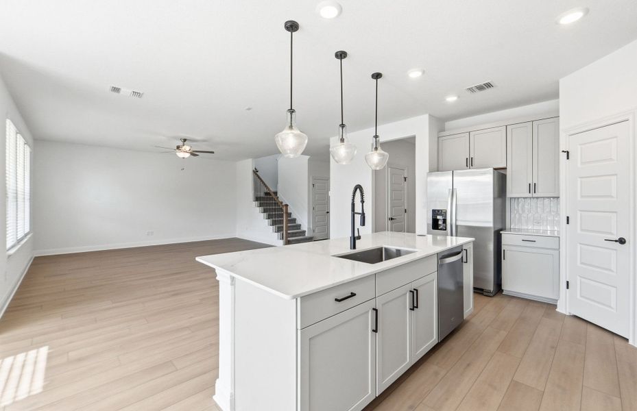Furnished interior view inside a new home in Santa Rita Ranch, Liberty Hill (Image 14). Furnished interior view inside a new home in Santa Rita Ranch, Liberty Hill (Image 14).