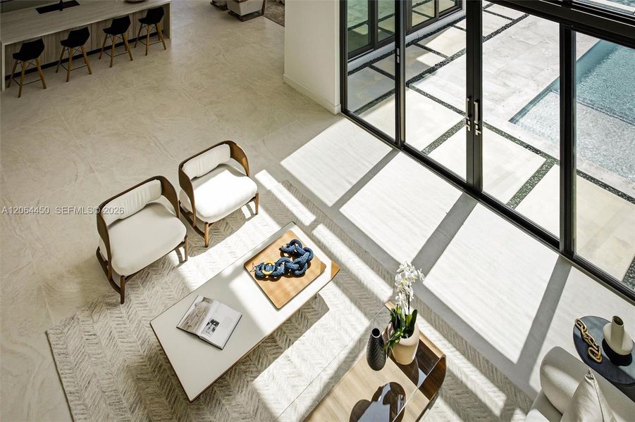 Sitting area viewed from above