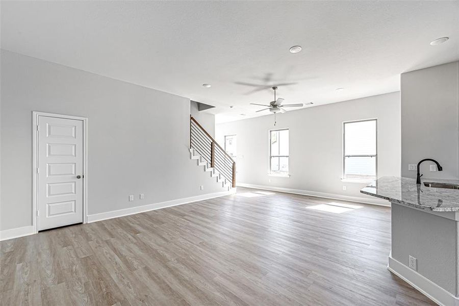 Open concept floor plan with tons of natural light