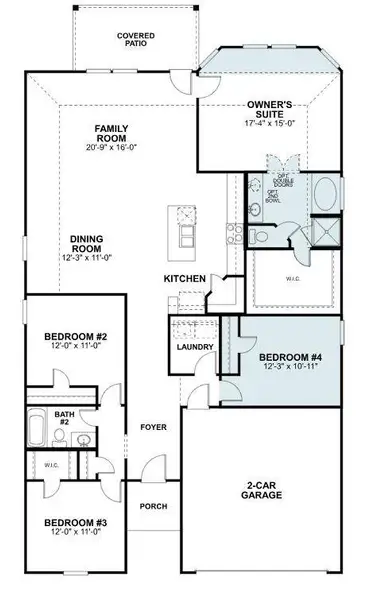 2D floor plan layout of this home in Pinewood at Grand Texas, New Caney, TX (Image 4).