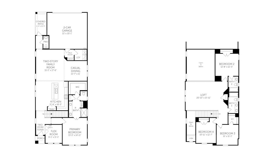 2D floor plan layout for the Williamson by Coventry Homes in Ramble, Celina, TX (Image 3).