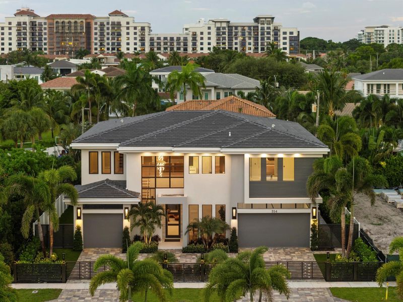 Front exterior of a new home in , Boca Raton, FL, highlighting curb appeal (Image 25). Front exterior of a new home in , Boca Raton, FL, highlighting curb appeal (Image 25).