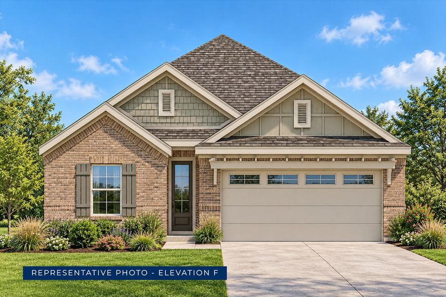 Representative exterior photo of a completed home built from the Adams F by First Texas Homes in Parkside, Denton, TX (Image 8). Representative exterior photo of a completed home built from the Adams F by First Texas Homes in Parkside, Denton, TX (Image 8).