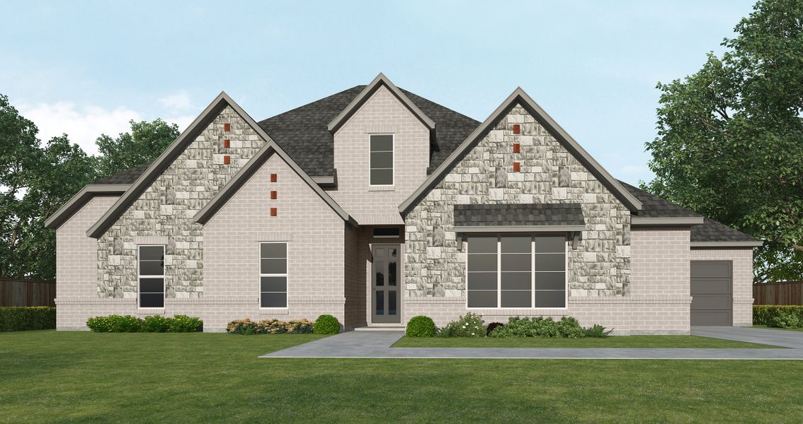 Representative exterior photo of a completed home built from the Caleb by Our Country Homes in Highland Oaks, Boyd, TX (Image 4). Representative exterior photo of a completed home built from the Caleb by Our Country Homes in Highland Oaks, Boyd, TX (Image 4).