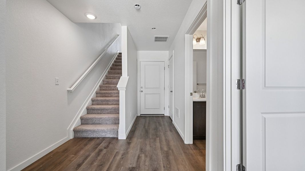Furnished interior view inside a new home in Windler Townhomes, Aurora (Image 12). Furnished interior view inside a new home in Windler Townhomes, Aurora (Image 12).