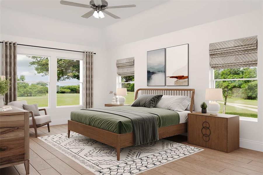 Beazer Homes Churchill Cactus Floorplan. This is not a photo of the actual home, but is a rendering of the actual Cactus floorplan.