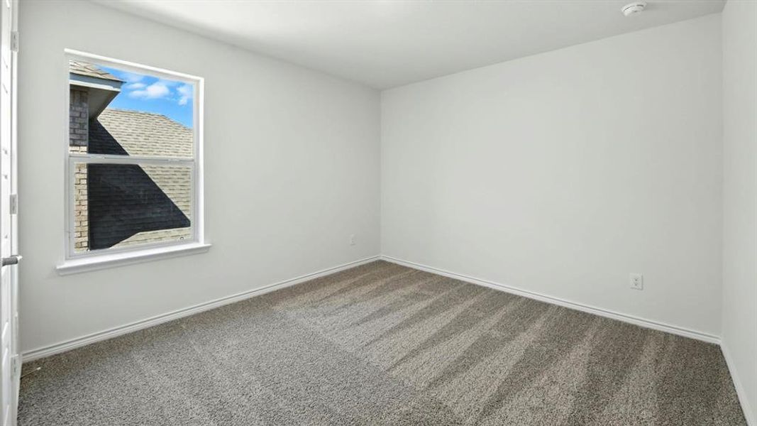 Empty room featuring carpet and baseboards