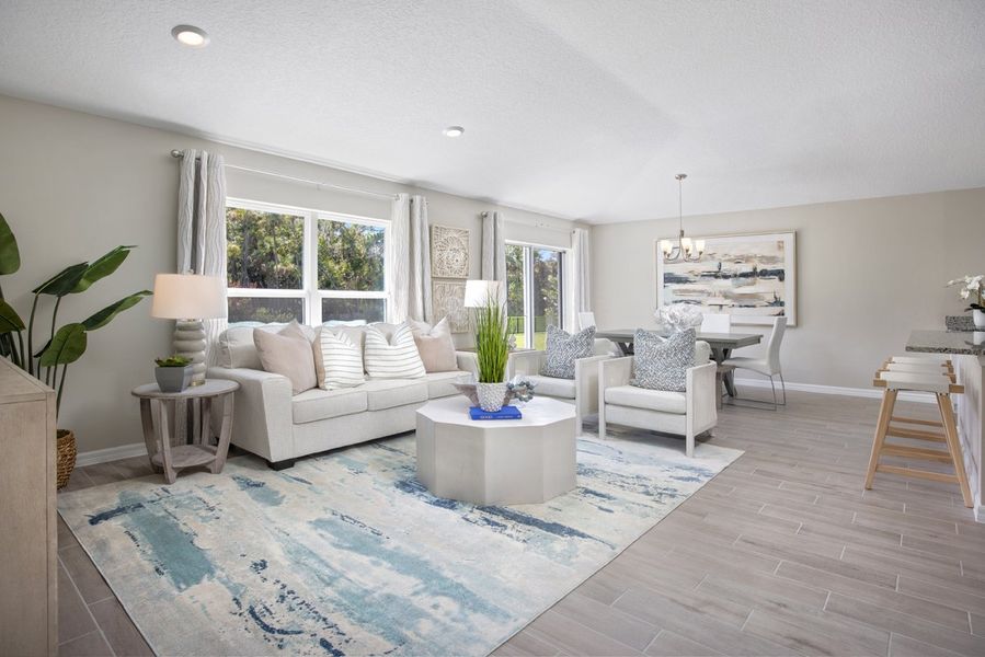 Representative furnished interior of a home built from the Plan 1707 Modeled by KB Home in Naples Village at Verona II, Titusville (Image 5).