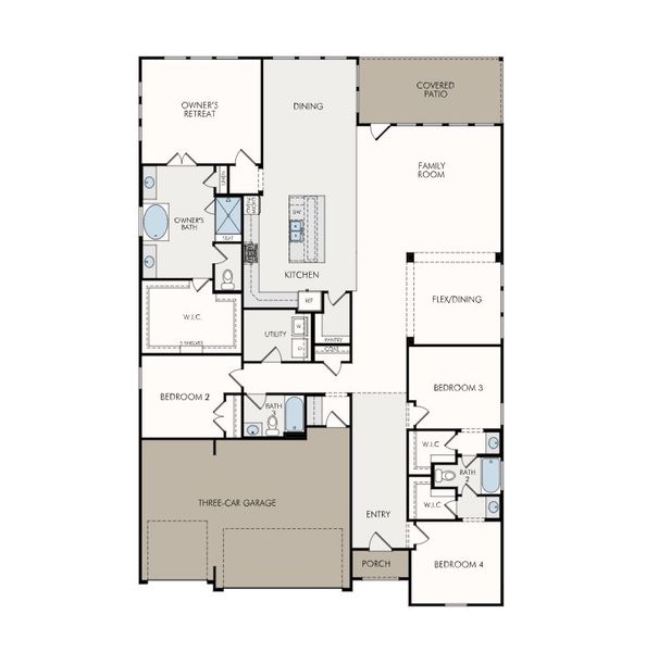 2D floor plan layout for the Johnson by GFO Home in Legacy Estates, Mansfield, TX (Image 3). 2D floor plan layout for the Johnson by GFO Home in Legacy Estates, Mansfield, TX (Image 3).