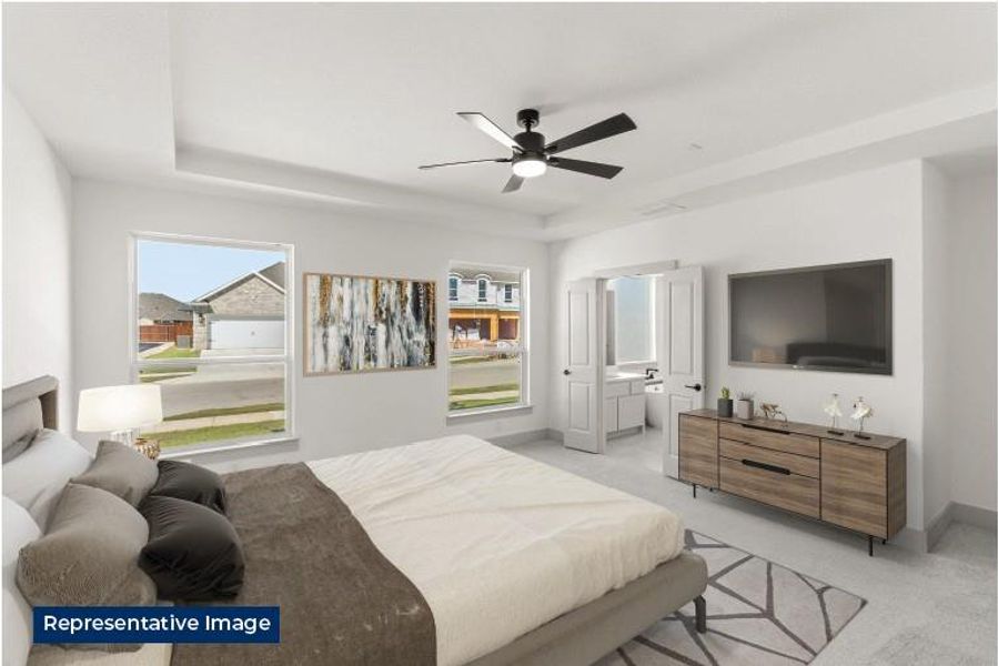 Furnished interior view inside a new home in Villages of Creekwood, Frisco (Image 18).