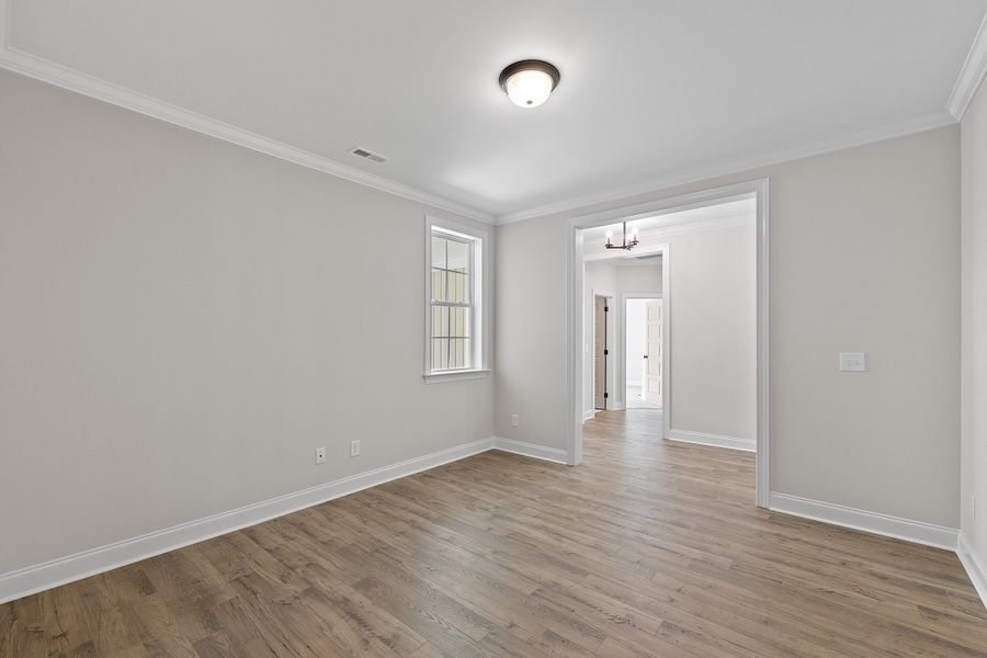 Representative unfurnished interior of a home built from the The Bradley by RobuckHomes in Baylee Ridge, Selma (Image 172). Representative unfurnished interior of a home built from the The Bradley by RobuckHomes in Baylee Ridge, Selma (Image 172).